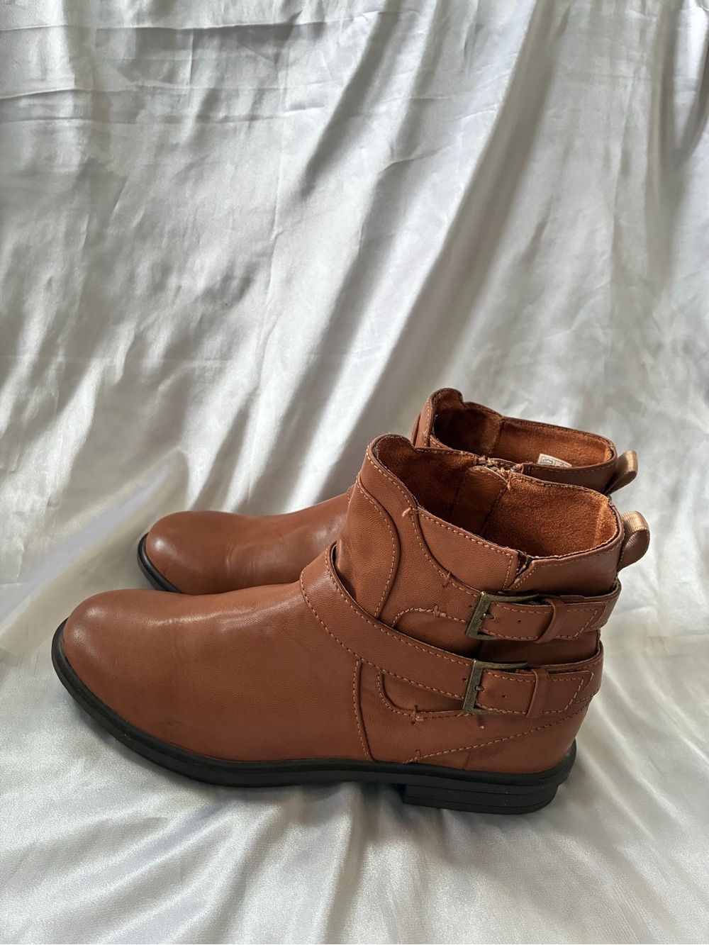 Rocket Dog Ankle Boots Womens Size 10 Tan Brown Buckle Zip Booties